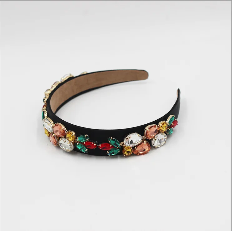 

New Baroque diamond-studded color cloth art grape-shaped women hairband ladies dance party hair accessorier