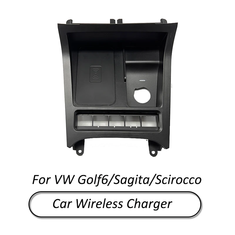 Автомобильное беспроводное зарядное устройство 15 Вт для Volkswagen VW Golf 6 MK6 Sagita Scirocco