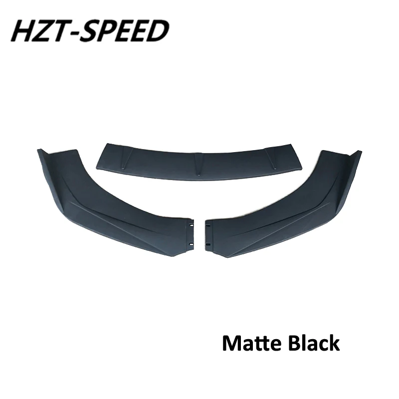 3 шт. ABS черный углеродное волокно смотрящий передний бампер губа Лопата диффузор