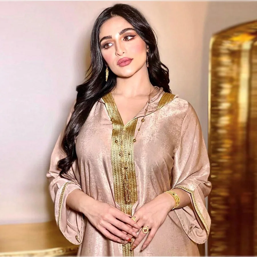 

Summer 2021 Dresses for Women in Vogue Arabic Muslim Abaya Plus Size Long Dress Turkish Islamic Jalabiya Costume