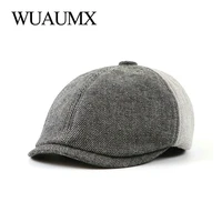 new casual retro newsboy cap for men british style patchwork herringbone caps beret hats women spring autumn painters hats