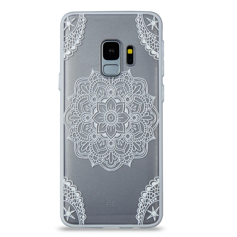 WhiteSJF Милый прозрачный чехол с розовыми цветами для samsung Galaxy S10 S6 s7 edge S10e S9 S8 Plus A6 A8 A3 A5 A7 TPU+ PC задняя крышка - Цвет: WhiteSJF