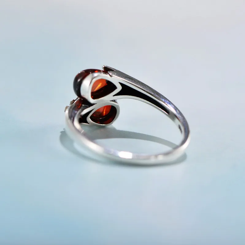 

Simple 925 Sterling Silver Ring with Red Stones for Women Girls,Size 6-9,Free Shipping