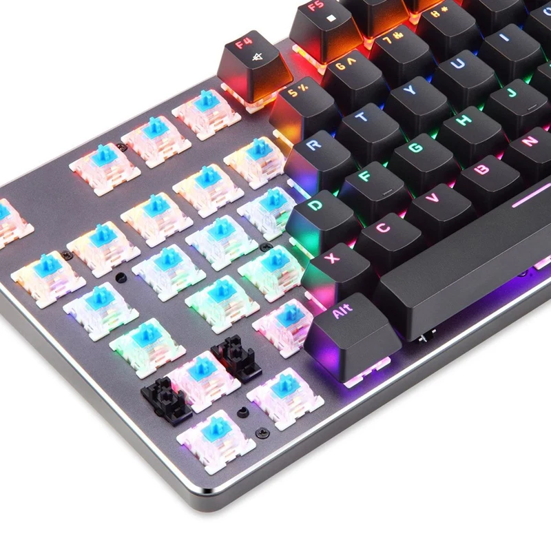 

K73 USB Wired Mechanical Keyboard RGB Mixed Light Full-Key No Punch Macro Recording High Special Green Axis 104 Keys