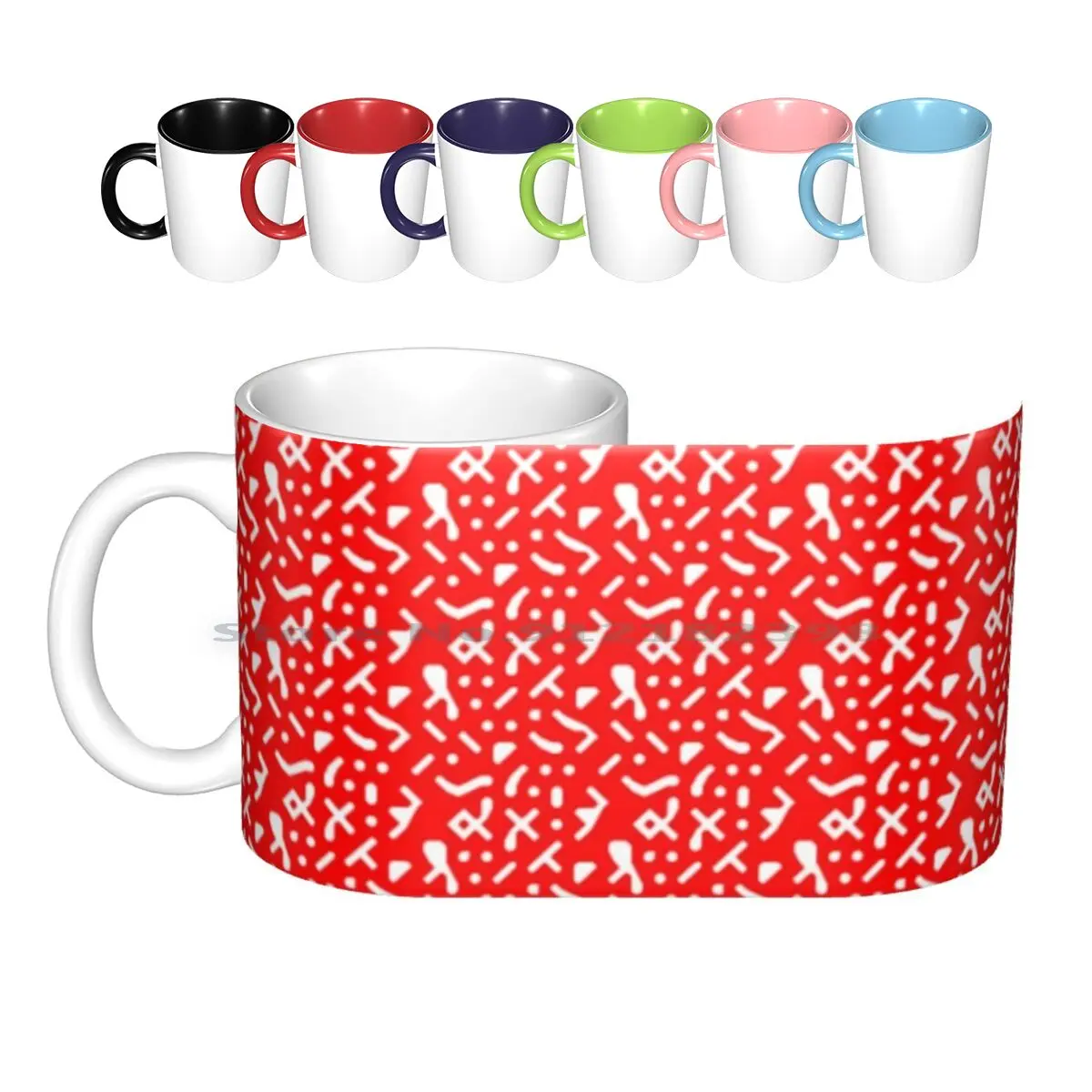 

Кружки с текстурой и узорами в стиле ретро-игр, кружки из красной керамики, кофейные чашки, Кружка для молока и чая, винтажная кружка в стиле ...