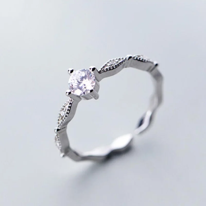 Silver Trustdavis 925 пробы Серебряное модное кольцо ювелирные изделия Сияющие CZ коктейльные кольца, подарок на день рождения для девочек-подростков DA359 - Цвет основного камня: Silver