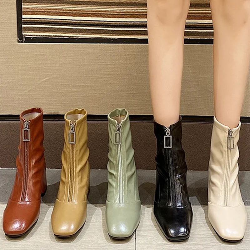 

Женские ботильоны, модные женские повседневные водонепроницаемые ботинки, женские ботильоны из мягкой кожи, короткая обувь в стиле панк