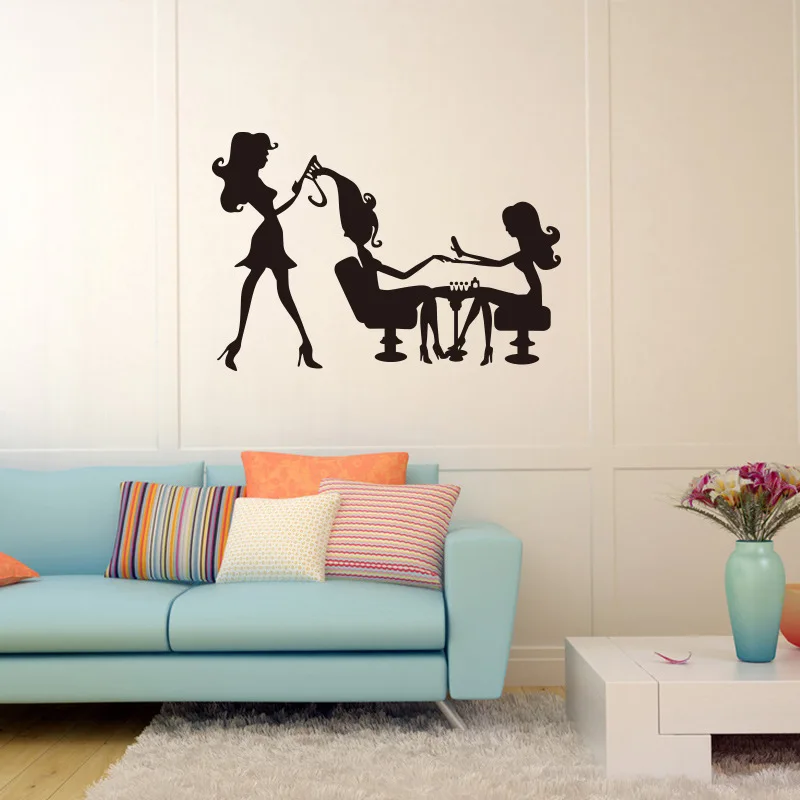 Маникюр магазин виниловые наклейки на стены Стикеры Девушка руки лак для ногтей