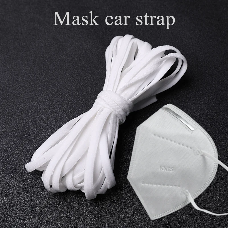 

100 metres Elastic Bands for Mouth Mask Flat Cord Crafts Elastic Band Ear Ropes String Cord for face Masks ear strap 3/4/5 mm