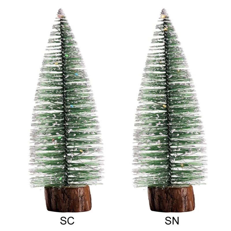 Огни маленькие DIY рождественская елка искусственная сосна дерево мини щетка для