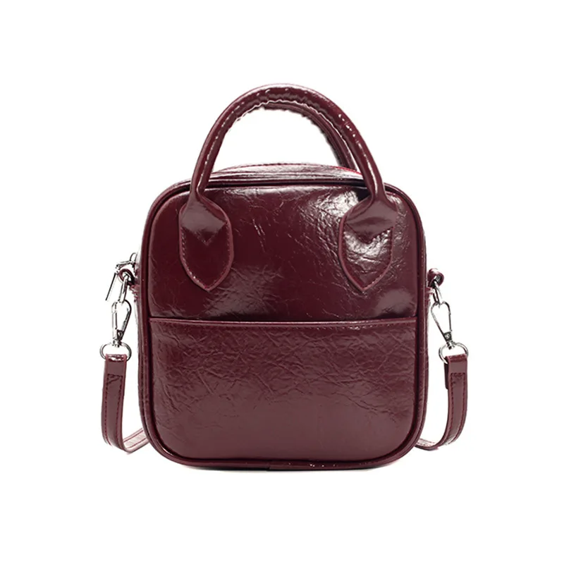 Женская маленькая квадратная сумка однотонная Сумочка простая через плечо косая