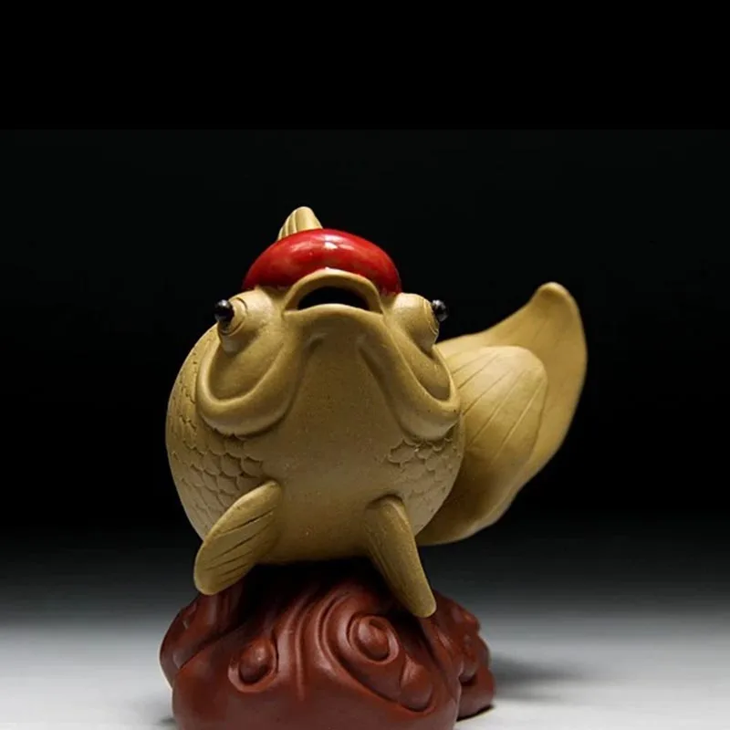 Подлинная фиолетовая глина Yixing красивая рыба чай домашний питомец офисный