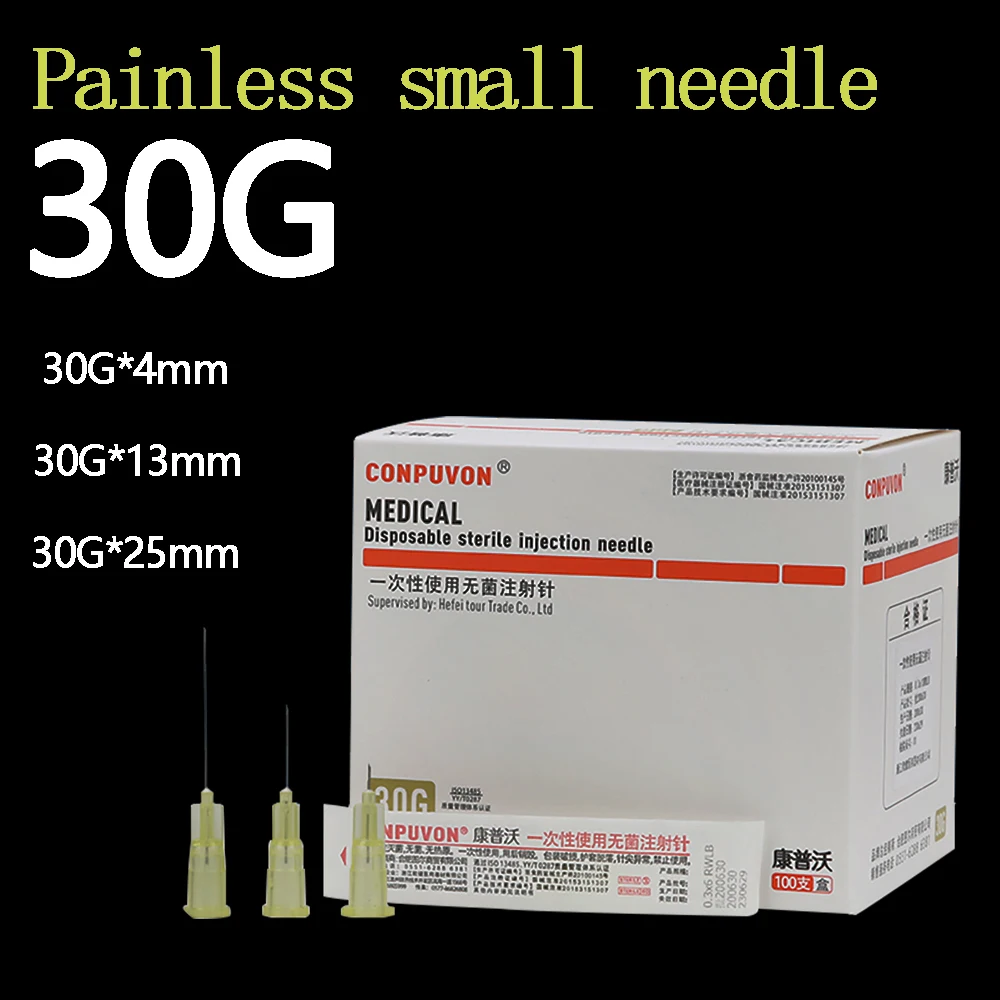 

Medical Painless Small Needle 30G Ultra-fine Disposable Syringe Needle 30g * 4mm 30g * 25mm Beauty Sterile Needle Surgical Tool