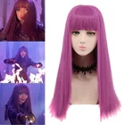 Парик наследников 2 Coaplay Mal Bertha Maleficent Long Live Evil Purple Hair Perucas, Женский костюм для косплея, парик 65 см