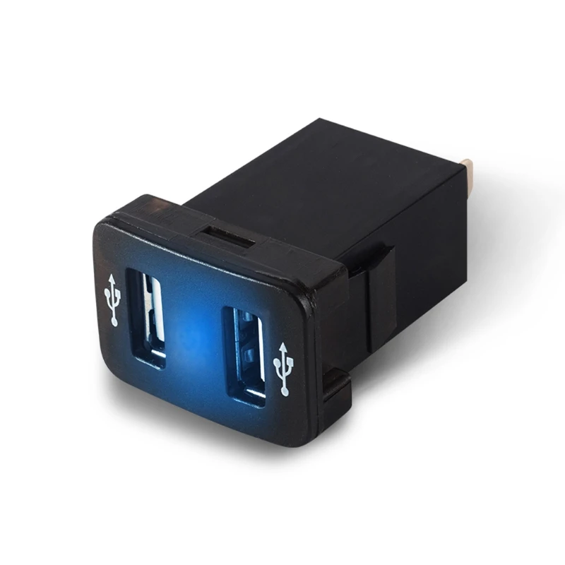 

33x23mm 12V 24V Dual USB Ports Car Charger Socket 2.1A Power Adapter For Toyota