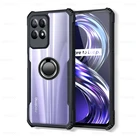Прозрачный акриловый ударопрочный чехол Realme8i для Realme 8i, автомобильный Магнитный чехол с кольцом-держателем на Kingdom 8i Realmi 8 i Funda 6,6