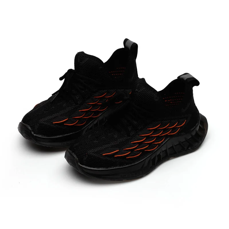 

2021 Spring Kids Girl Boy Shoes Casuals Striped Shallow Round Toe Fashion Neutral Concise Flat Heels Air mesh Sneakers