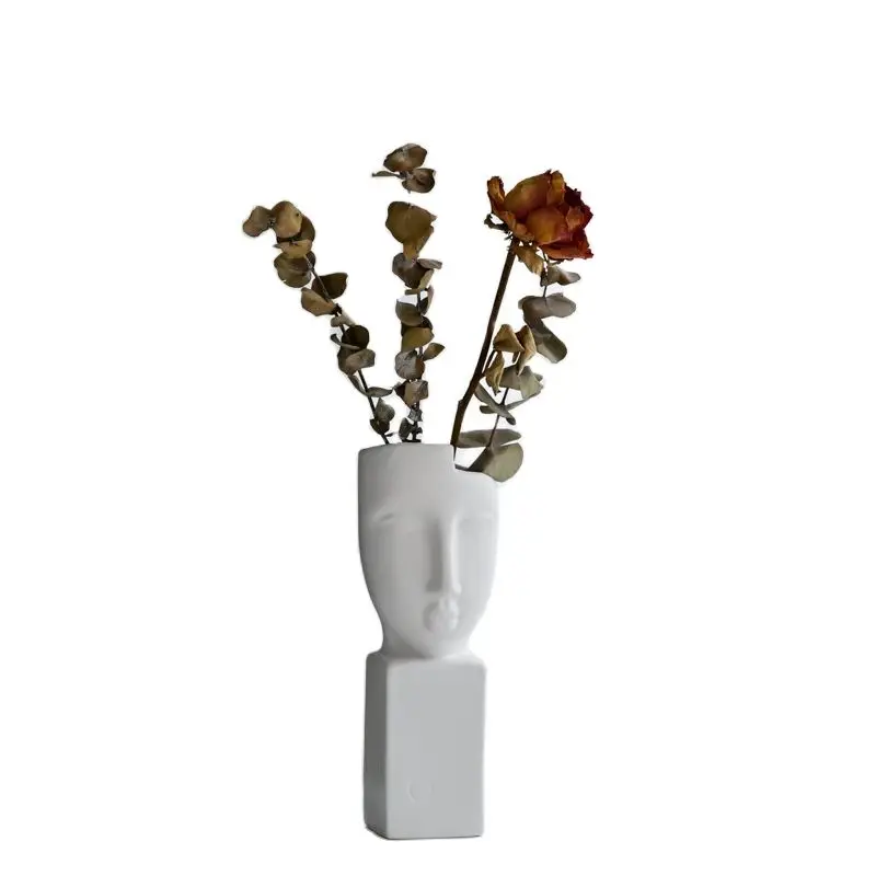 

Nordic Modern Art Portrait Ceramic Vase Decoration Household Luxury Vases for Flowers Living Room Decoration Home Accessories