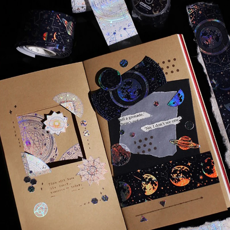 

Starry Universe Snow Gold Foil Washi Tape 30mm Wide Japanese Masking Tape For Scrapbook Journal Planner Arts Crafts