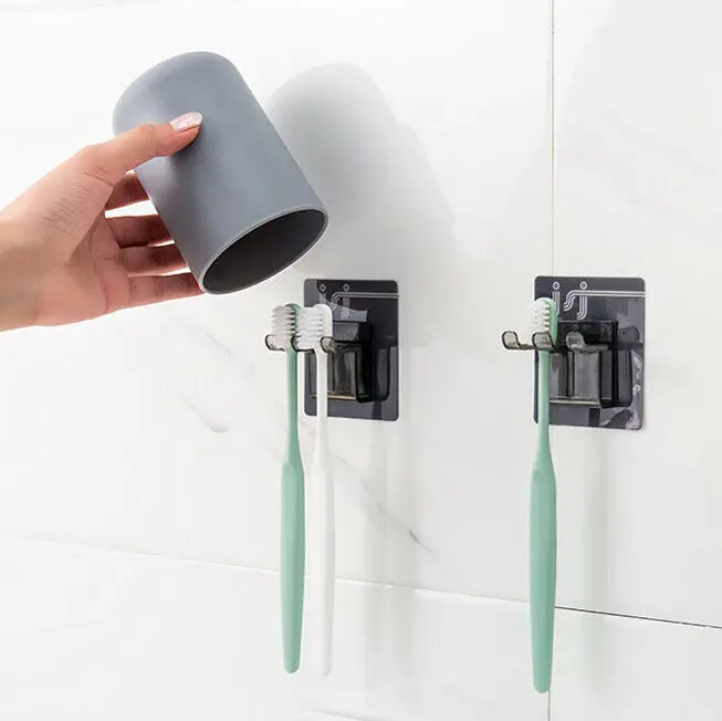 

Plastic Bathroom Vanity Toothbrush Holder Cup Hygienic Dental Storage Organizer