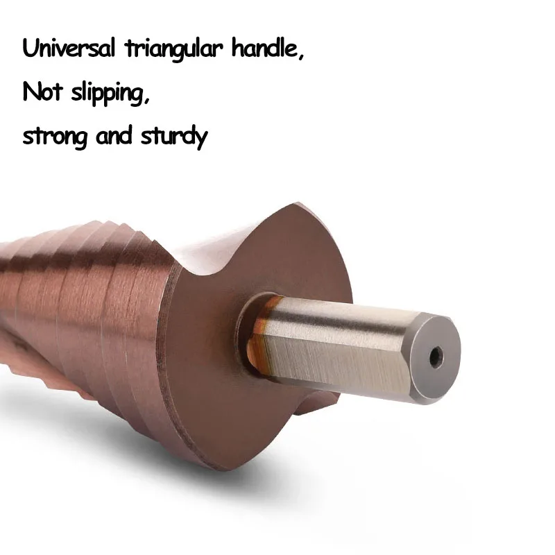 

M35 Cobalt Step Drill 4-12/4-20/4-32mm High Speed Steel Drill Bits Spiral Groove Triangle Shank For Stainless Steel