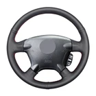 Рука Шить черного цвета из искусственной кожи удобные дышащие чехол рулевого колеса автомобиля для Honda CR-V CRV 2002 2003 2004 2005 2006