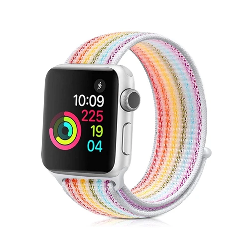 38 Спортивные петли для наручных часов Apple watch, версии 5 4 44 мм 40 мм, ремешок 42 мм, 38 мм, версия наручных часов Iwatch серии 5/4/3/2/1 двухслойного тканого нейлона браслет ремень - Цвет ремешка: 38