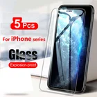 5 шт. Защитное стекло для экрана для iPhone 13 12 11 Pro Xs Max XR SE 2020 7 8 Plus закаленное стекло защитное ультратонкое Стекло для телефона