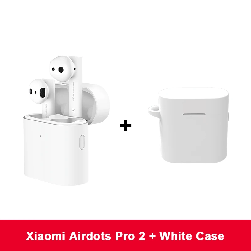 Add White Case Новые беспроводные bluetooth-наушники Xiaomi Air 2 TWS, беспроводные наушники Xiaomi Airdots Pro 2, беспроводные наушники LHDC с двойным микрофоном, автоматическая пауза, управление нажатием - Цвет: Add White Case
