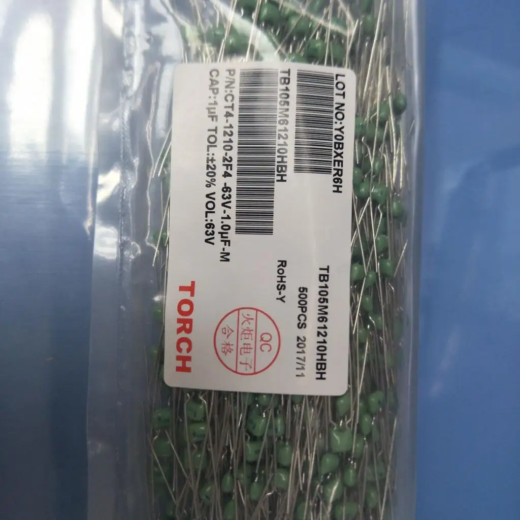 Конденсатор для монолитного фонаря 105 63v105m 1 мкФ ct4-1210-2f4-63v-1uf-m tb105m | Электронные