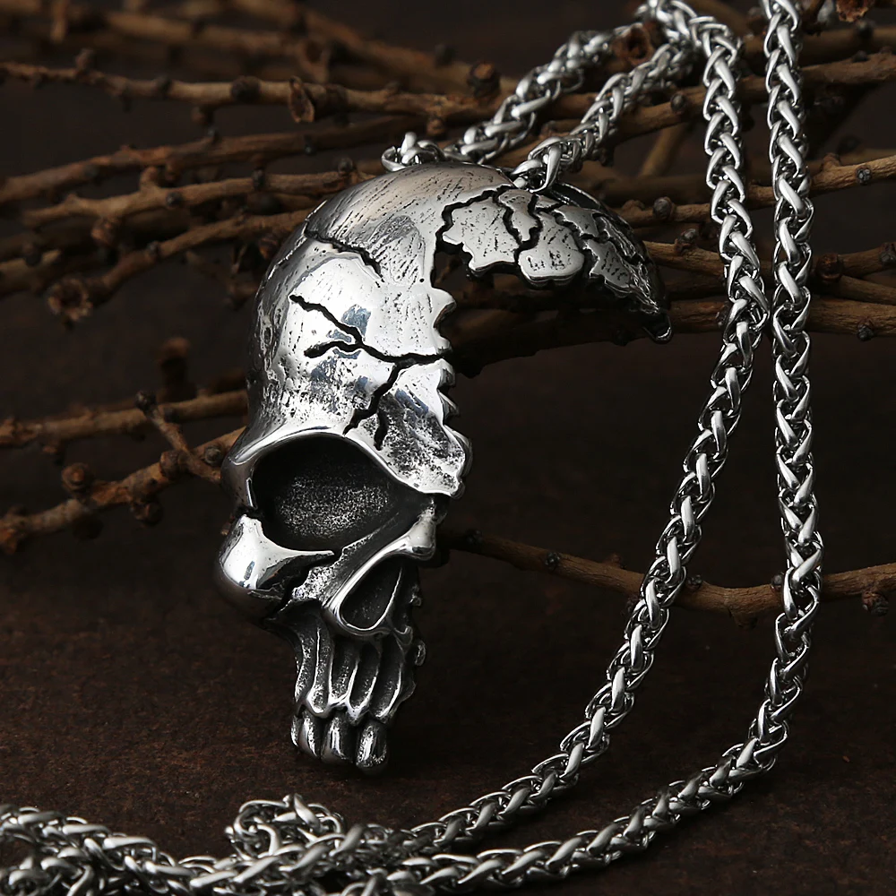 

New Gothic Skull Necklace Pendant For Men's Stainless Steel Retro Necklace Punk Hip Hop Men's Chain Fashion Party Jewelry Gift