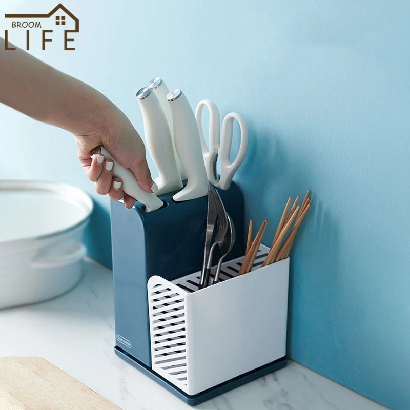 

Пластиковый держатель для ножей кухонная ложка, вилка для хранения посуды, полка для столовых приборов, стойка для столовых приборов, трост...