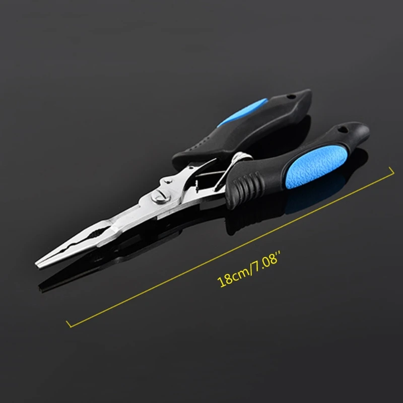 

Long Nose Fishing Pliers Fish Hook Pliers Hook Remover Split Ring Pliers Scissor with Lanyard for Freshwater Saltwater