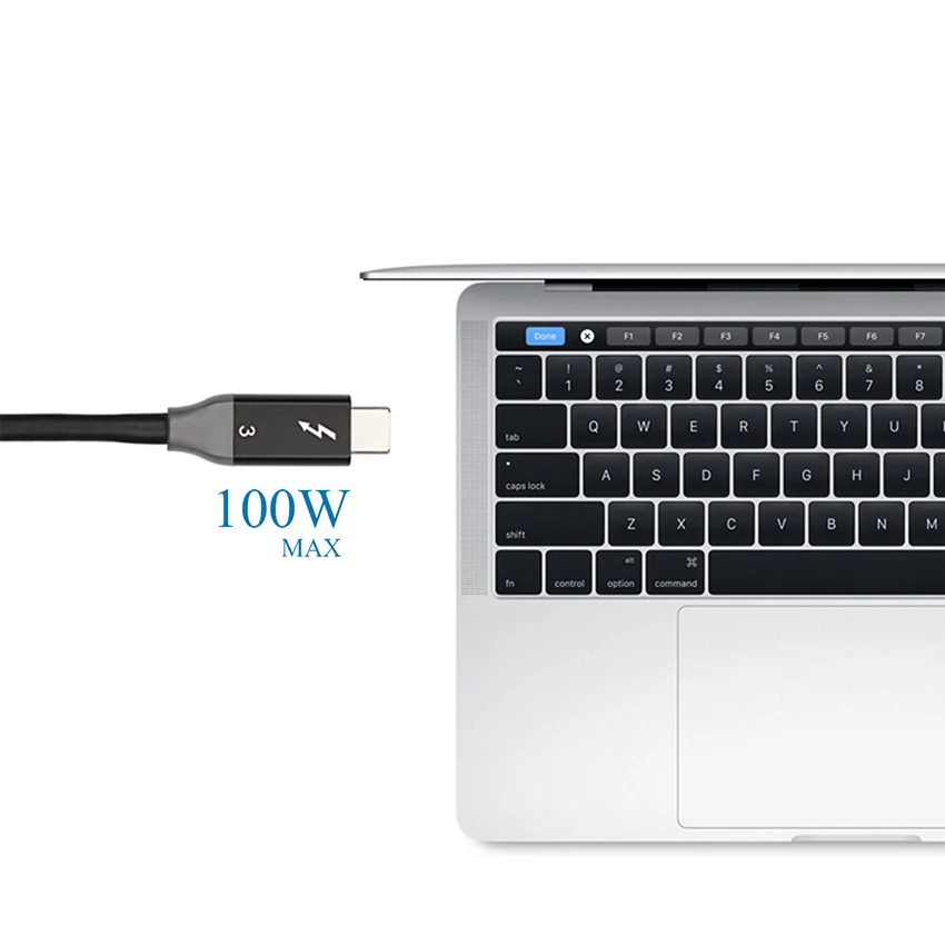 Кабель Thunderbolt 3 штекер-штекер 40 Гбит/с 100 Вт 5 А/20 в Поддержка 5K UHD или 4K 60 Гц дисплей