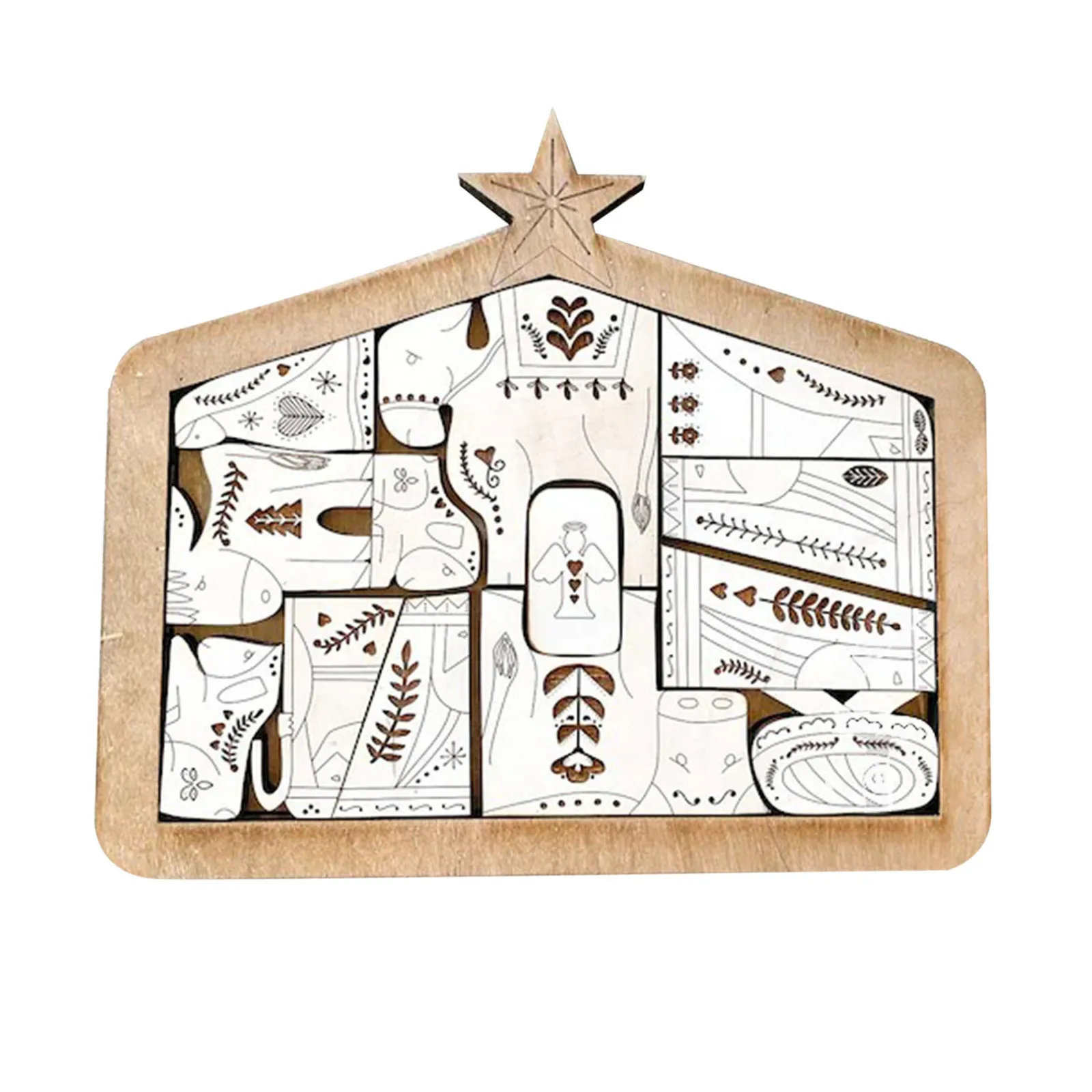 Деревянные головоломки с изображением Иисуса на Рождество Набор пазлов дерева