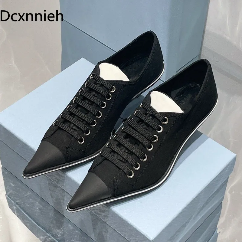 

New autumn 2021 Pointed toe lace-up women shoes women heels high heels heels female Pumps black genuine leather shoes for women