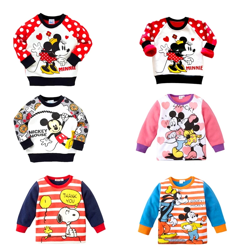 Детский Теплый хлопковый свитер с Микки Маусом одежда для мальчиков и девочек