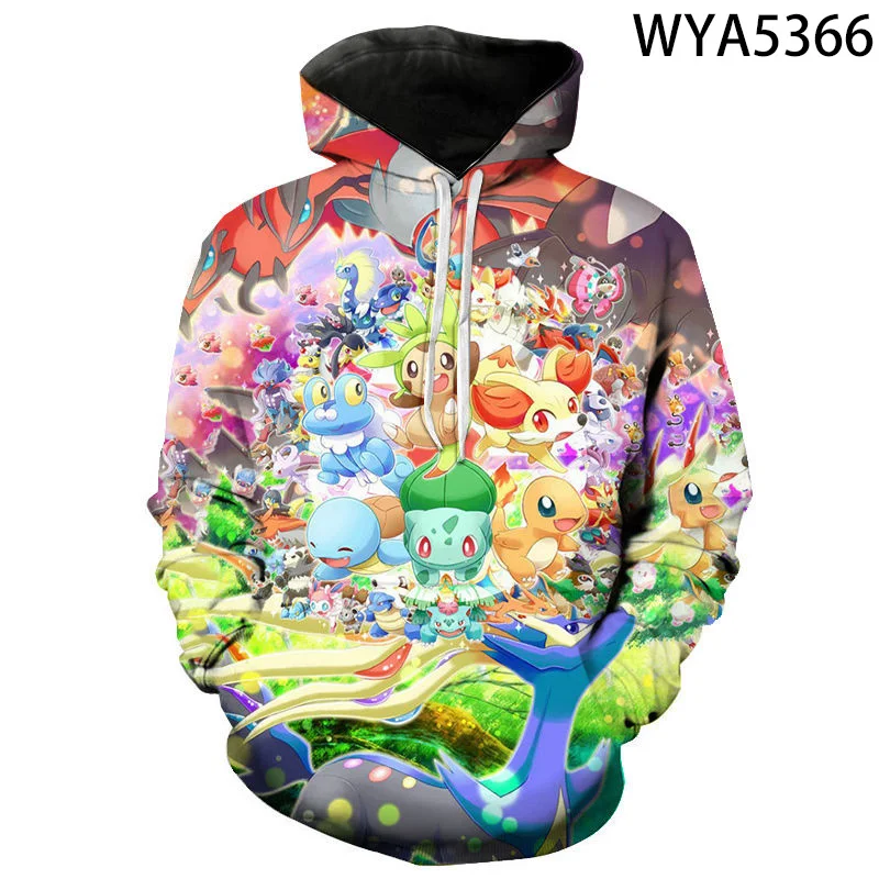 

2021 Summer New Men's Plus Size T-shirt 3d Printing Anime Elf Pikachu Children's Fashion Casual Top