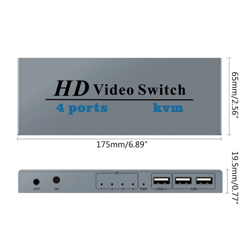 

R2JA USB Sharing Switch 4 Computers in 1 USB Peripheral Out Switcher for Mouse Keyboard Scanner Printer for USB A to A Cables