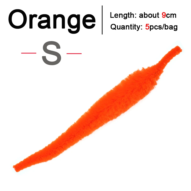 S 5PCS Orange ICERIO 5 шт./упак., Мангум, хвосты дракона, мускусные приманки из соленой воды - Цвет: S 5PCS Orange
