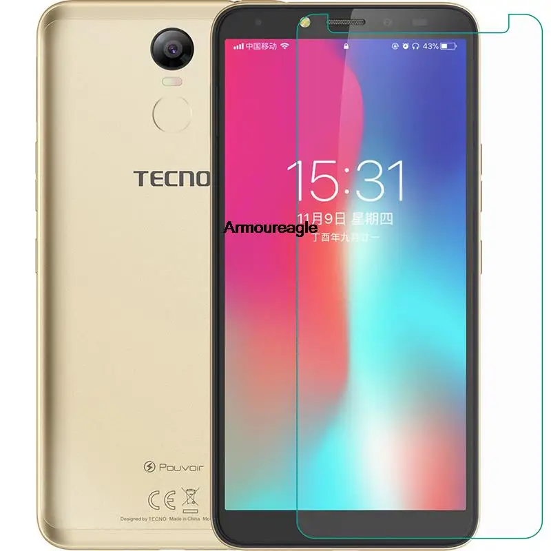 Закаленное стекло для tecno pouvoir2/power 2 pro la7 9h защитная пленка прозрачная экрана чехол