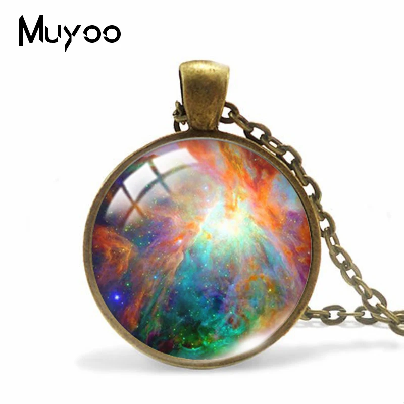 Модное ожерелье с изображением небула галактики звездного неба стеклянный