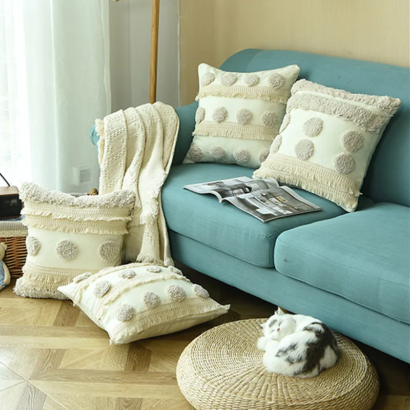 Домашний декор ручной работы индийская вышивка наволочка слоновая кость