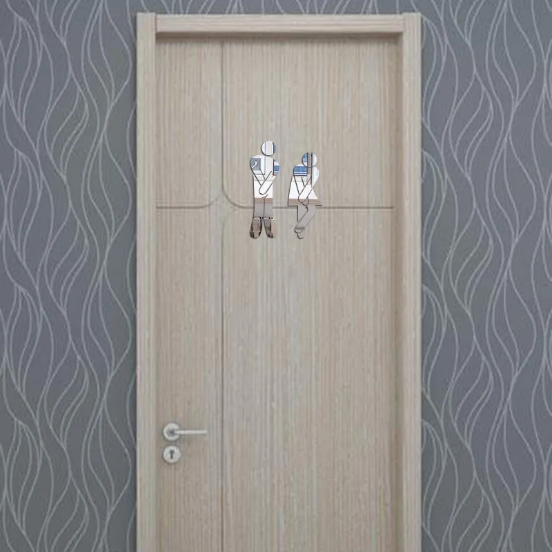 3D знак унитаза сделай сам для мужчин и женщин на входную дверь ванной комнаты