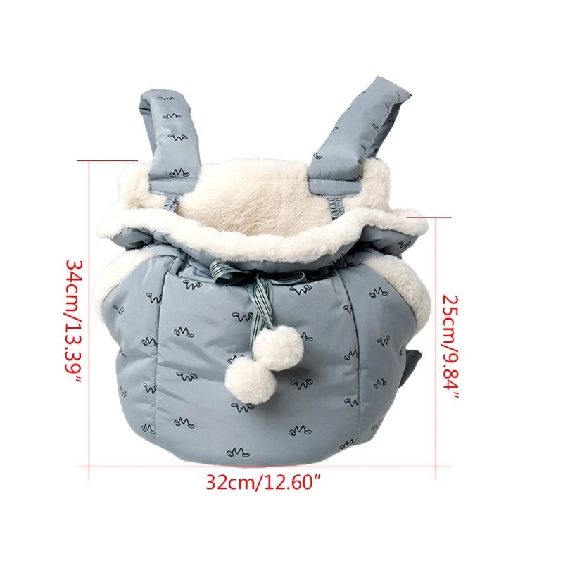 

Pet Cute Carrier Bag Warm Front Hanging Chest Pack Semi-Closed Shoulder Backpack