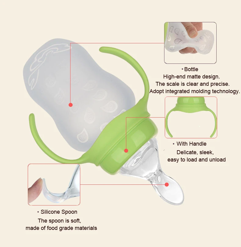 180 мл детские бутылочки и ложка для кормления силиконовые GYH|Бутылки| |