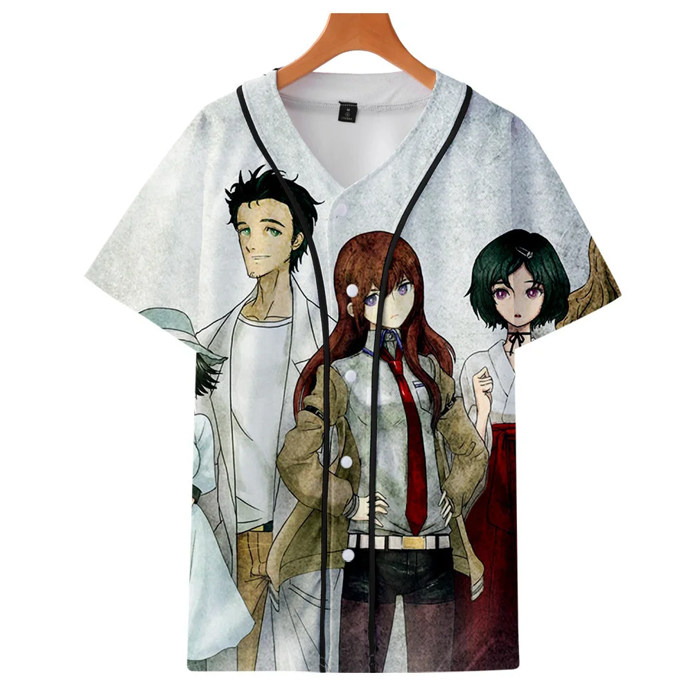 

Аниме «Steins Gate Бейсбол футболка Для мужчин Для женщин Для мужчин Hipster в стиле «хип-хоп» короткий рукав Бейсбол трикотажная футболка уличная о...