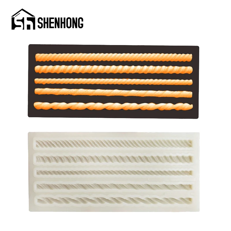 SHENHONG для края торта инструмент украшения силиконовая форма помадки плетеная