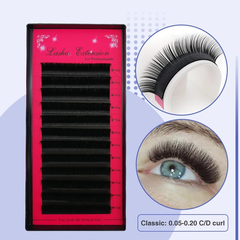 Lucky Lash 3 лотка накладные ресницы все размеры C/D Curl Индивидуальные Накладные