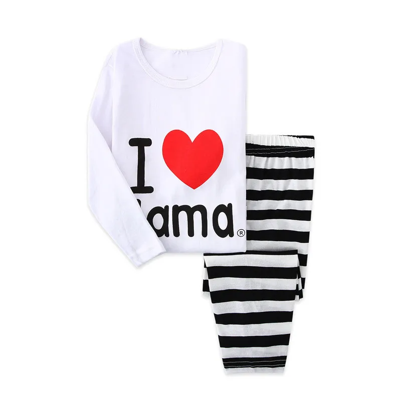 

New Children Pyjama Baby Boy Sleepwear Boy Girl Pijama Cotton Pajamas Home Clothes Comfortable I Love Mama Mom 2-7y